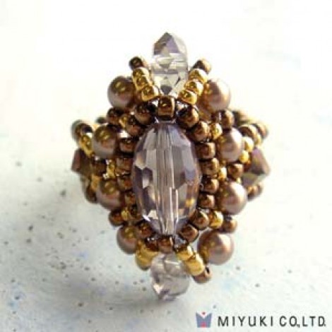 Miyuki Jewellery Kit - Brilliant Ring (Brown)