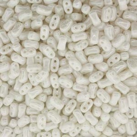Czech BI-BO 5.5x2.8mm Beads - White Lustre - 23gm Czech BI-BO 5.5x2.8mm Beads - White Lustre - 23gm