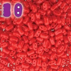 Czech BI-BO 5.5x2.8mm Beads - Opaque Coral Red - 23gm