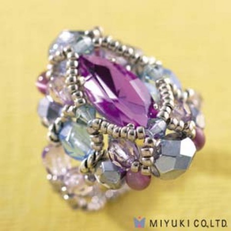 Miyuki Jewellery Kit - Courtly Ring (Amethyst)