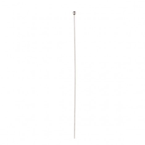 50mm (2in) Beadsmith 24ga Silver Pl Brass 2mm Ball Tipped Headpin - Pack of 24 50mm (2in) Beadsmith 24ga Silver Pl Brass 2mm Ball Tipped Headpin - Pack of 24