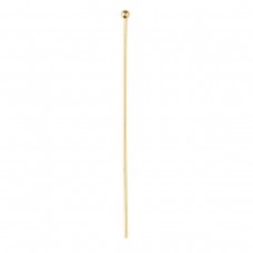 50mm (2in) Beadsmith 21ga Gold Pl Brass 2mm Ball Tipped Headpin - Pack of 24