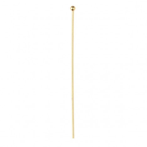 50mm (2in) Beadsmith 21ga Gold Pl Brass 2mm Ball Tipped Headpin - Pack of 24 50mm (2in) Beadsmith 21ga Gold Pl Brass 2mm Ball Tipped Headpin - Pack of 24
