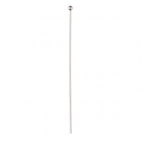 50mm (2in) Beadsmith 21ga Silver Pl Brass 2mm Ball Tipped Headpin - Pack of 24 50mm (2in) Beadsmith 21ga Silver Pl Brass 2mm Ball Tipped Headpin - Pack of 24