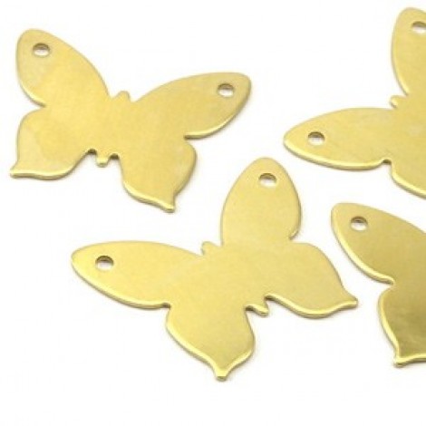 30x24mm 20ga Raw Brass Butterfly Blanks w/2 holes - Pack of 4