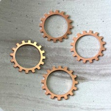 19mm 24ga Steampunk Raw Copper Open Gears - Pack of 4
