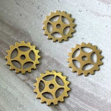 16mm Steampunk Spoke Gear - Brass  - Pack of 4