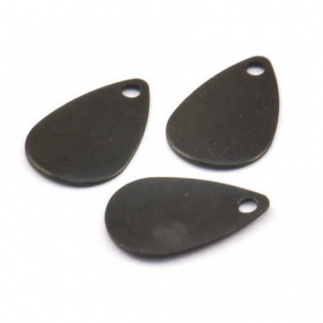8x13mm Domed Teardrop Blanks - Black Oxide - Pack of 8