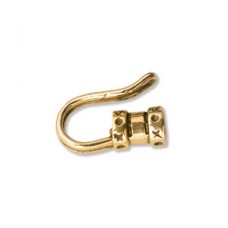 10mm (2.9mmID) Anti Tarnish Brass Hook Cord End Caps - Pack of 4