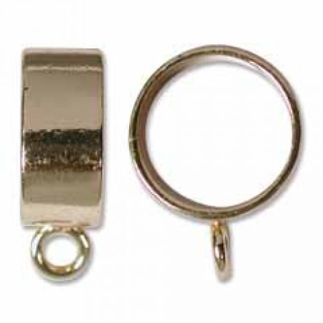 13x6mm Anti-Tarnish Brass Pendant Slide w/Loop
