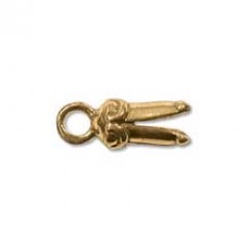12mm (2-3mm ID) Anti-Tarnish Brass Cord End Cap - Pack of 2 
