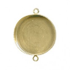 25mm diameter Raw Brass Bezel Cups w/2 loops - Pack of 2