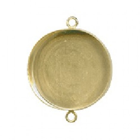 25mm diameter Raw Brass Bezel Cups w/2 loops