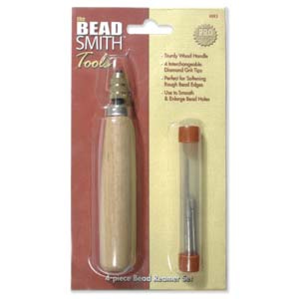 Beadsmith 4 Piece Bead Reamer Set with Wooden Handle BEAD REAMERS