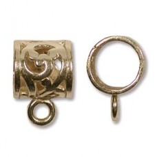 10x9mm Anti-Tarnish Brass Pendant Slide Bail - Each