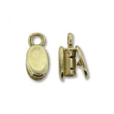 2mm ID Brass Hidden Crimp Cord Ends - Oval - Per Pair