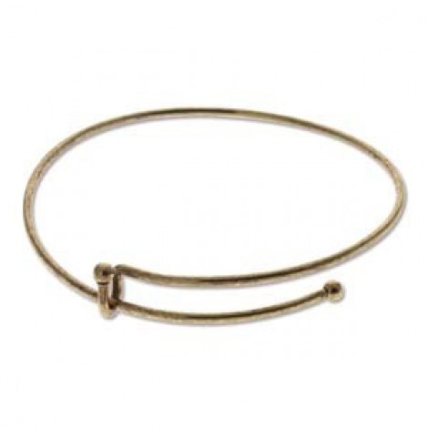 Expandable Wire Charm Bracelet - Brass Oxide - Each
