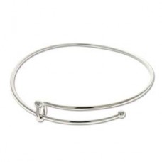 Expandable Wire Charm Bracelet - Silver Plated