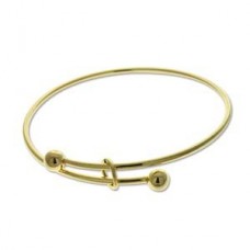 Expandable Wire Charm Bracelet - Bright Gold