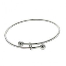 Expandable Wire Charm Bracelet - Bright Silver - Each