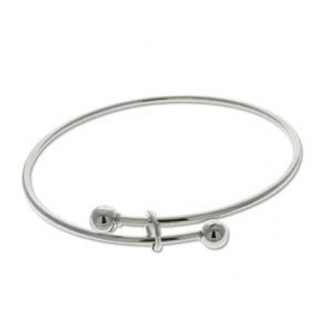 Expandable Wire Charm Bracelet - Bright Silver - Each Expandable Wire Charm Bracelet - Bright Silver - Each