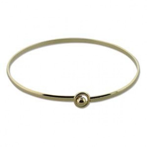 72mm Gold Plated Flat Wire Charm Bracelet
