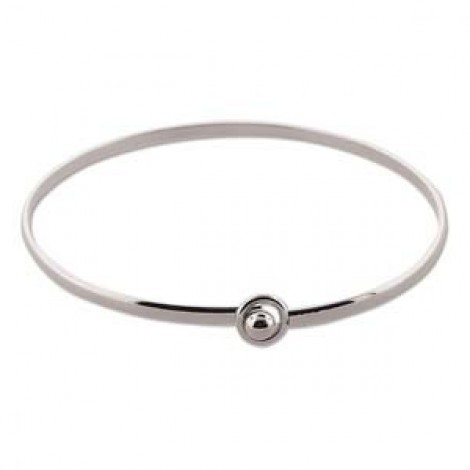 72mm Silver Plated Flat Wire Charm Bracelet