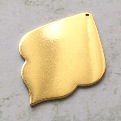 48x31mm18ga ImpressArt Raw Brass Petal w-hole - Premium Stamping Blanks - Pack of 2