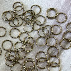6mm OD 24ga Open Vintage Raw Brass Round Jumprings - Pack of 100