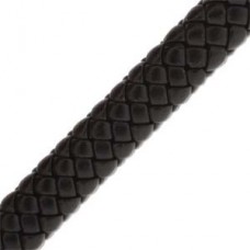 5x10mm Synthetic Braided Flat Leather - Matte Black .9m