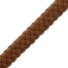 5x10mm Synthetic Braided Flat Leather - Tan - .9m
