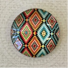 25mm Art Glass Backed Cabochons - Fab 60s Designs 10 - Each