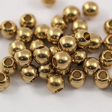 4mm Raw Brass Round Spacer Beads