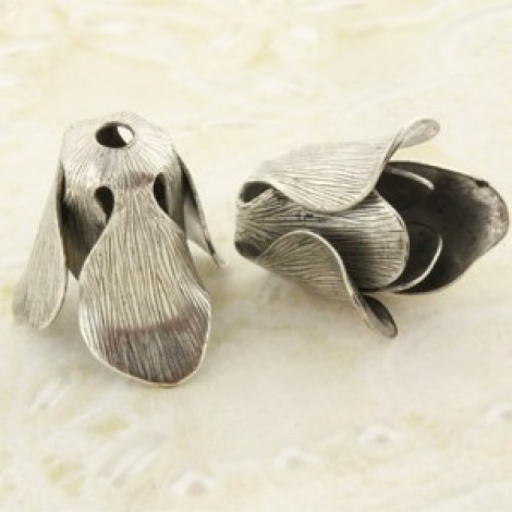 17x15mm Silver Plated Vintage Style Tulip Beadcap