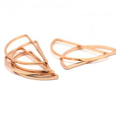 15x30x1.2mm Rose Gold Plated Brass Half-Moon Connectors
