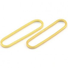 25x6x1mm Gold Plated Brass Oval Link Connectors