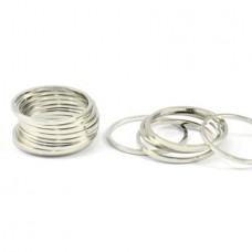 17x0.8mm Silver Plated Brass Circle Connector Links