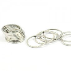 15x0.8mm Bright Silver Plated Brass Circle Connector Links