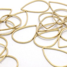 14x22x0.8mm Raw Brass Teardrop Connectors - Pack of 10