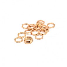 8x1mm Rose Gold Plated Hexagon Geometric Link Rings