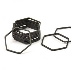 20x.8mm Black Oxide Plated Brass Hexagon Link Ring-Charms