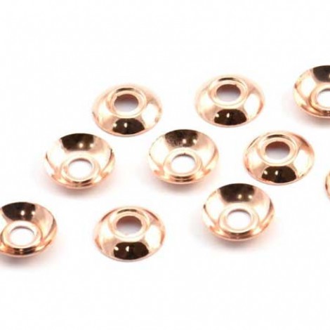 10x2mm Rose Gold Plated Brass Round Beadcaps
