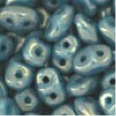 5mm SuperDuo Czech 2-Hole Beads - Turquoise Bronze Picasso - 22-24gm