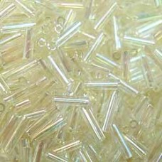 6mm (#2) Miyuki Bugle Beads - Crystal Ivory Gold - 8.5gm