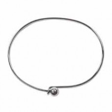 Platinum Colour Silver Plated Beading Bracelet - Oval w/Threaded Ball - Pack of 2