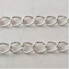 3.5x5mm Silver Plated High Quality Soldered Curb Chain for Extender Chains