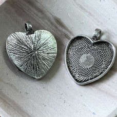 28mm Antique Silver Pendant Bezel Frame - Pack of 2