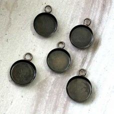 12.5mm (11mm ID) Antique Bronze Bezel Cups - Pack of 20
