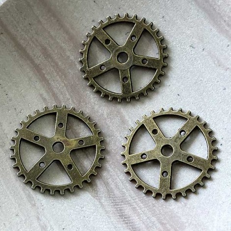 25mm Antique Bronze Sawtooth Clock Movement Connector - Pack of 5