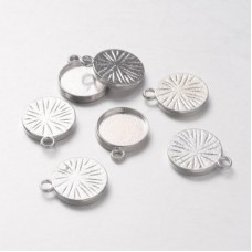 12mm ID Silver Plated Cabochon Settings